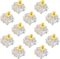 Zhouwang Crystal Yellow Switch Mechanical Keyboard Replacement,3 Pin Linear/Accurate Typing/Dustproof/RGB Transparent Gaming Keyboard Switches(108Pcs)