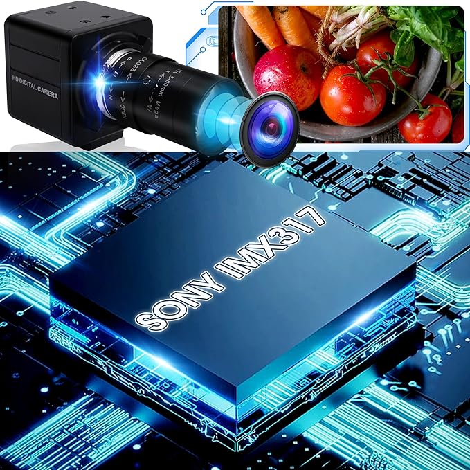 4K Ultra HD 5-50mm Zoom Manual Lens USB Web Camera, 2160P IMX317 Sensor, 10X Varifocus Close-up USB Webcam for Windows/Linux/Raspberry Pi