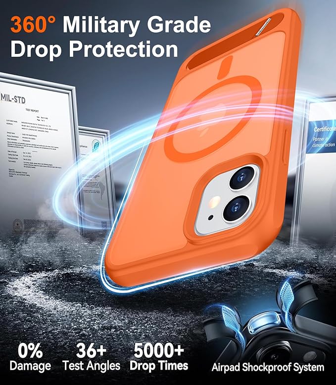 Magnetic Compatible with iPhone 11 Phone Case, [Built-in Invisible Kickstand][Compatible with MagSafe] [Military Grade Shockproof] Slim Translucent Matte Phone Case for iPhone 11 6.1"