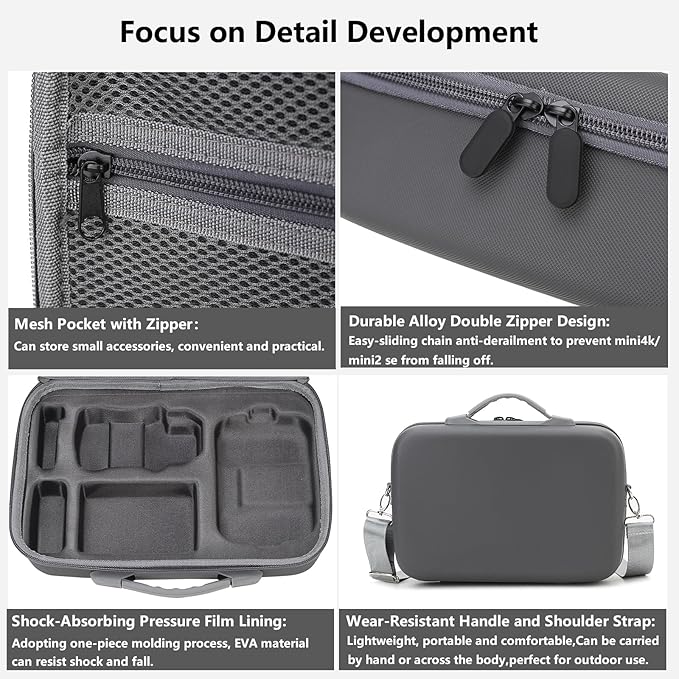Storage Bag for DJI Mini 4k-Portable Hard Shell Travel Carrying case for DJI Mini 4k Fly More Combo and Accessories