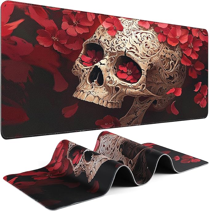 Gaming Mouse Pad - (31.5"×11.8") Skull Large Mouse Pads for Desk - Desk Mat for Keyboard and Mouse with Non-Slip Base, Desks Pad Matfor Game/Office & Home