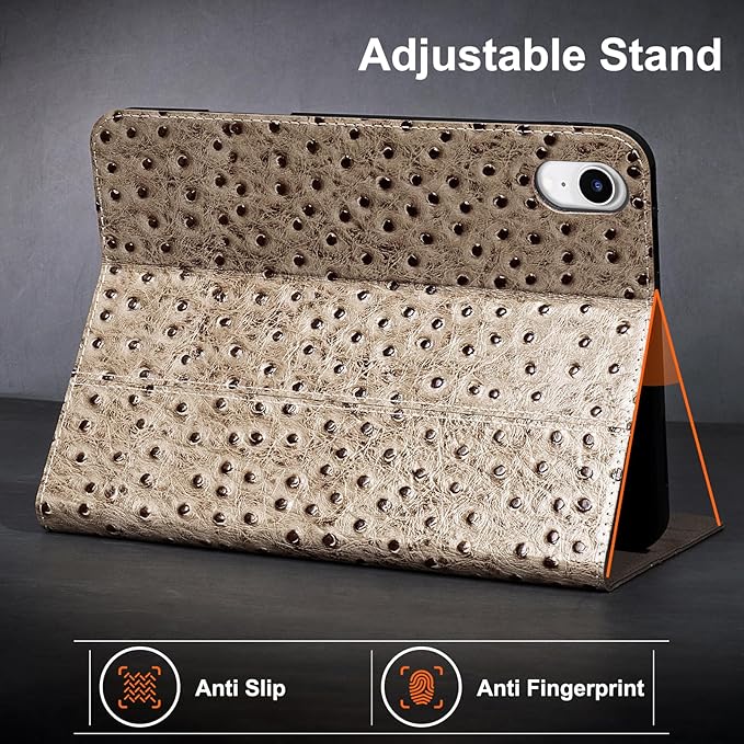 Gexmil Premium Leather Case for iPad mini 7 (A17 Pro) 2024 / iPad mini 6 Generation 2021 8.3 Inch,Pencil Holder, Magnetic Closure,Shockproof Cowhide Cover,Adjustable Stand,Khaki