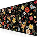 iCasso Desk Matt for Desktop, Cute Desk Pad Mat, XXL Large Mouse Pad, Anti-Slip Big Mousepad with Stitched Edges, Keyboard Pad Mouse Mat for Computer, Work, Gaming (Floral)