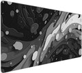 Oversized Desk Mat, Abstract Liquid Art Design, 35.4x15.7 Inches, Washable Mouse Pad, Stitched Edges, Non-Slip Rubber Base, Rectangular