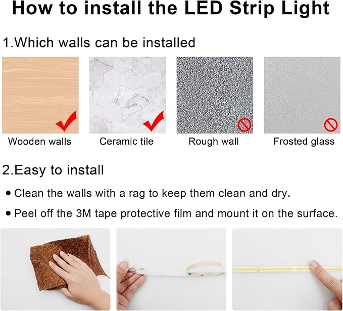 AXMOTUT COB LED Strip Light Warm White, High Bright LED Lights with 2400LEDs, RF Remote and UL Power Supply, 2700K Dimmable LED Rope Lights for Mirror, Bedroom, Kitchen, DIY Home Decoration