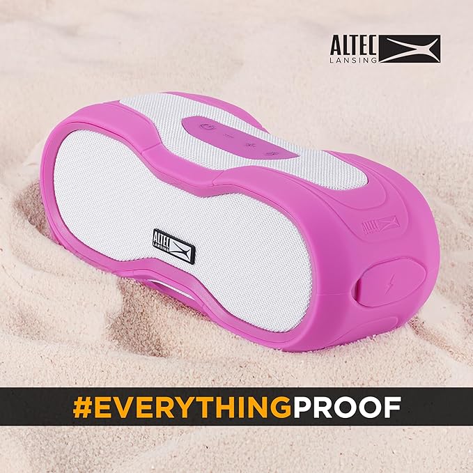 Altec Lansing - BoomJacket Wireless Bluetooth Speaker, Magnetic Waterproof Speaker, IPX7 Outdoor Speaker with 24H Playtime, Portable Speaker with Carabiner, Mountable, Quick Charge