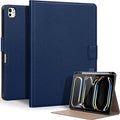 Genuine Leather Case for iPad Pro 11 inch Case (M5) 2025 / (M4) 2024 | with Pencil Holder and Adjustable Stand, Magnetic Closure, Auto Wake/Sleep Cover | Blue