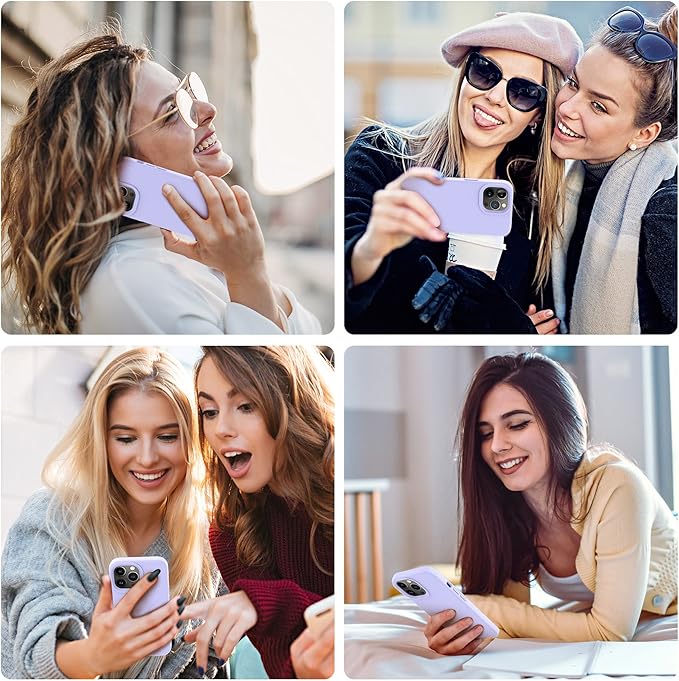 OTOFLY Designed for iPhone 14 Pro Case, Silicone Shockproof Slim Thin Phone Case for iPhone 14 Pro 6.1 inch (Light Purple)