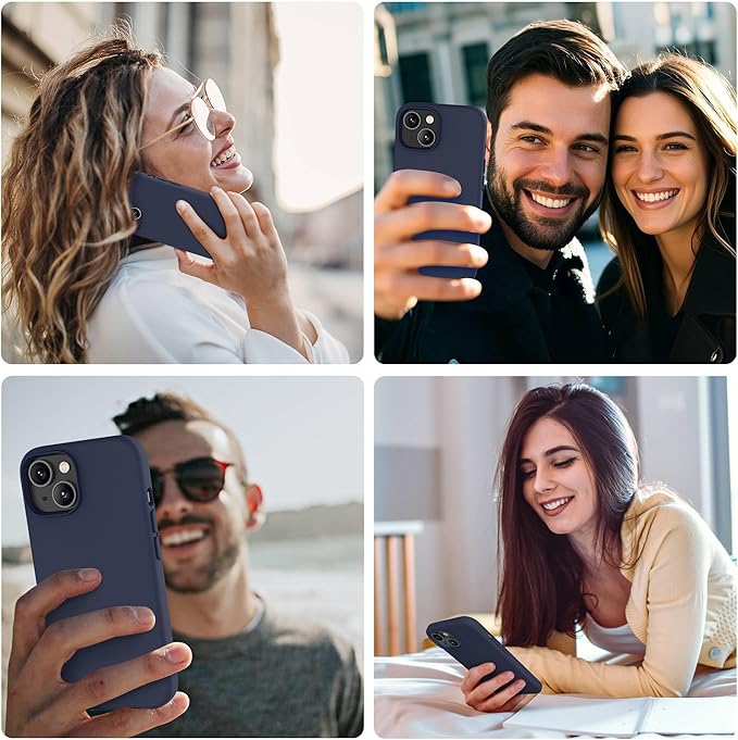 OTOFLY Designed for iPhone 15 Case, Silicone Shockproof Slim Thin Phone Case for iPhone 15 6.1 inch (Midnight Blue)