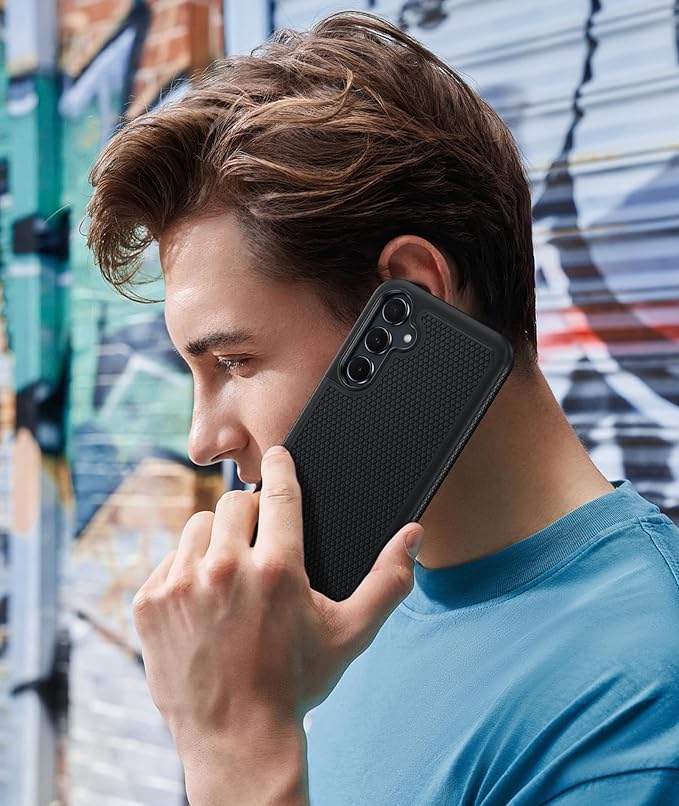 FNTCASE for Galaxy A35-5G Phone Case - Samsung A35 5G Magnetic Cover [Fit for Magsafe] with Screen Protector, Anti-Slip Textured, TPU+PC Dual Layer Shockproof, Military Grade Drop Protection (Black)