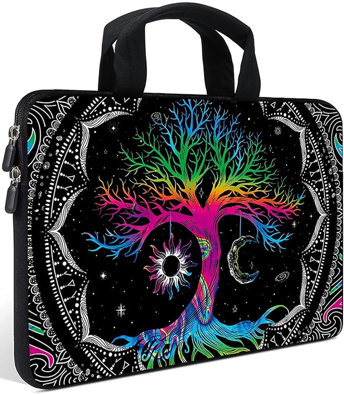 AMARY Laptop Sleeves 11.6" 12" Laptop Handle Bag Neoprene Notebook Carrying Pouch Chromebook Sleeves case Ultrabook Case Tablet Cover Fit Apple MacBook Air HP DELL Lenovo Asus(Colorful Tree)