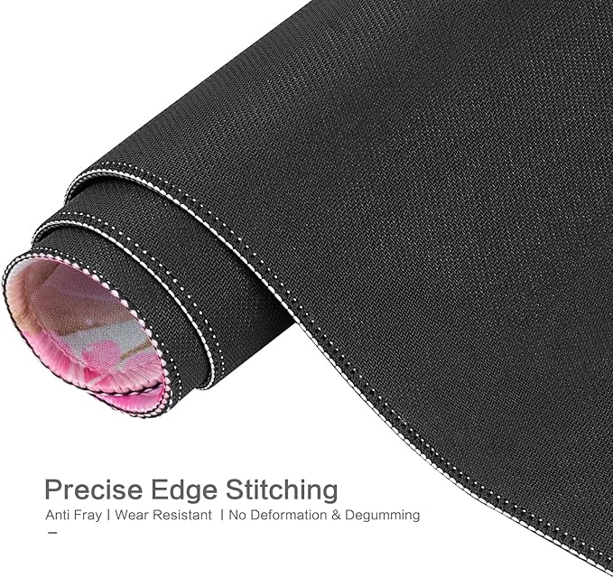 Lokigo Cute Rabbit Desk Pad, Gaming Mouse Pad 31.5"x15.7", Waterproof Big Mouse Pad for Desk Rubber Base Desk Matt with Stitched Edges Keyboard Mousepad for Laptop, Game, Work, Study, Bunny