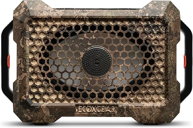 ECOXGEAR Defender: Outdoor Portable Bluetooth Speaker, 121dB Massive Sound, Waterproof and Drop Proof, with LED Party Lights, Pair up to 100, 25+ Hours Playtime (TrueTimber Strata Camo)