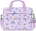 MoKo 10-12.5 Inch Kids Tablet Sleeve Carrying Case for Fire HD 10 13th/11th Gen, Fire HD 8/7 Kids 2022, Tablet Bag with Shoulder Strap for 10/10.1 Inch Android 12/13, Rainbow & Unicorn (Lilac)
