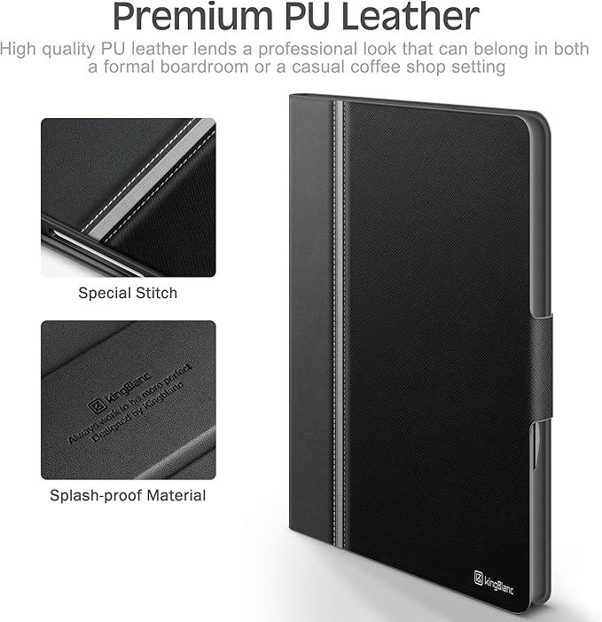 KingBlanc for iPad mini 7 (A17 Pro) Case, iPad mini 7th/6th Generation Case (2024/2021 8.3-inch) with Pencil Holder, PU Leather Stand Cover, Auto Sleep/Wake, Multi-Angle for Viewing/Typing, Black