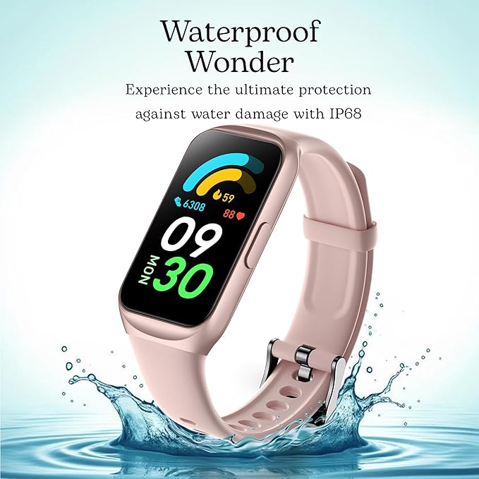 MEHRI Fitness Tracker - Smart Watch with 24/7 Heart Rate, Blood Pressure & Oxygen, Sleep & Stress Monitoring, IP68 Waterproof, Activity Tracker, Step Count, Calories, Distance & More (Pink)
