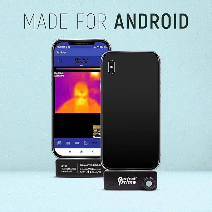 PerfectPrime IR202, (IR) Infrared Thermal Imager Camera 4800 Pixels, -40~752°F, 15Hz for Android Type C Mobile Phone