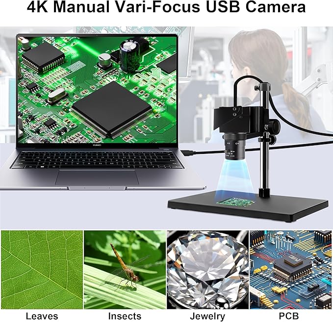 IFWAETR 4K USB Camera 2.8-12mm 4X Optical Manual Lens 2160P OpenCV Webcam Close up Zoom in and Out Video Conference Camera Pug and Play for Jetson Nano Laptop Raspberry Pi and Mac OS