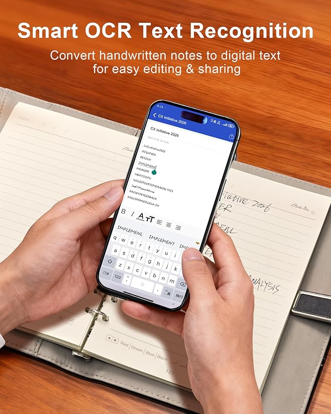 Smart Sync Pen for Note Taking, Digital Notebook with Pen, Enables Synchronized Handwriting, Ocr to Text, Offline Storage, Audio Recording and Note Sharing, Compatible with IOS and Android