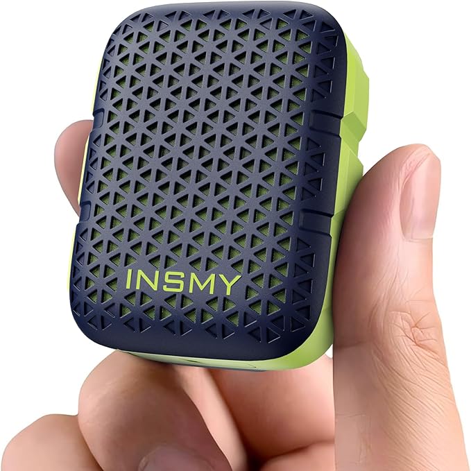 INSMY Wearable Bluetooth Speakers,IP67 Waterproof,Clip-On Portable Small Personal Speaker/Clean Sound/Stereo Pair/Wireless/ENC Built-in Mic/Lightweight for Golf Work Pool Gift(Non-Magnetic) (Blue)