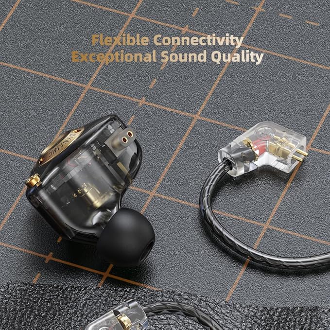 Piluyaa Wired Gaming Headphones IEM Earphones with 1DD，QKZ ENZO in Ear Monitor, HiFi Detachable Cable Earbuds, Bass Sound with New 11mm Dynamic Driver for Video Music Gaming (Colorful)