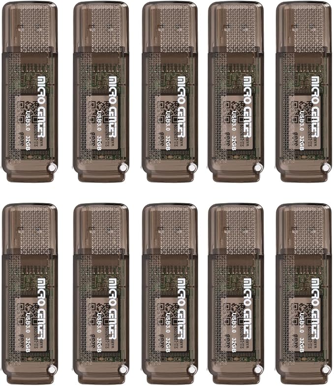 INLAND SuperSpeed 10 Pack 32GB USB 3.0 Flash Drive Memory Data Storage Jump Drive Without LED (32G 10-Pack)