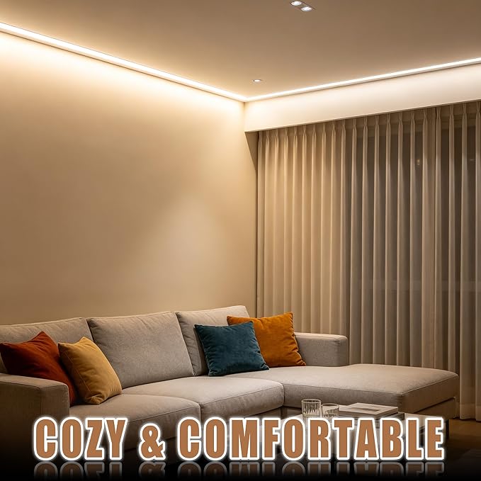 RadiantFlux 50Ft 4000K Flexible LED Strip Lights, Natural Glow Indoor Strips, Dimmable Super Bright Tape Lights for Living Room, Kitchen and Vanity Mirror