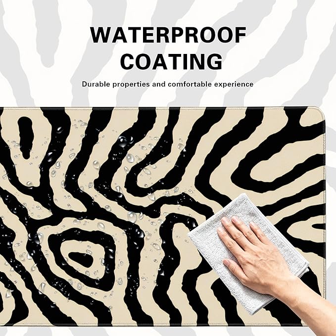 Desk Cover Mat, Gaming Mouse Pad, Computer Laptop Mat Desk Decor for Office Game Home 31.5 X 15.7 Inch (Zebra Print)
