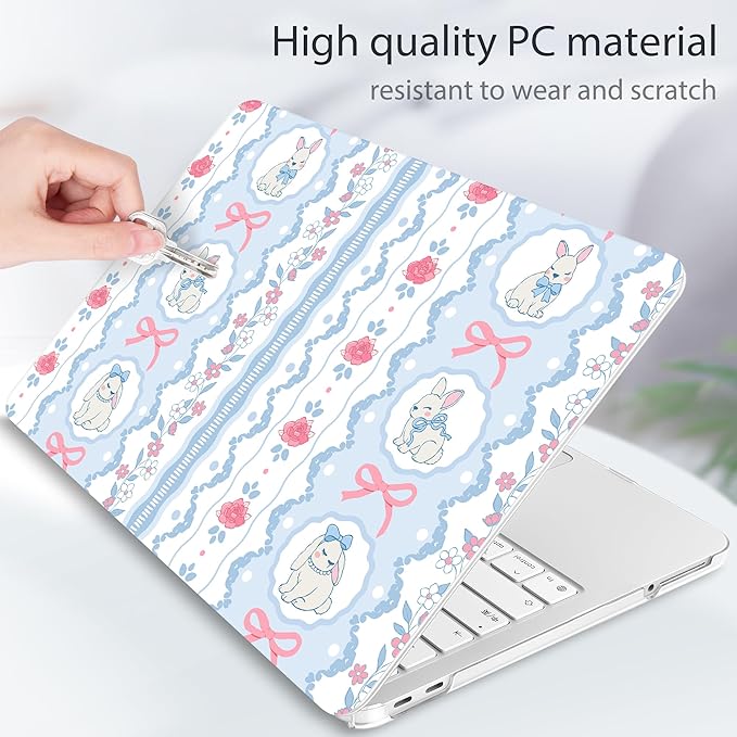 Tuiklol for 2026 MacBook Neo 13 Inch A18 Pro Chip Case, (Model A3404) Anti-Scratch Anti-Drop Slim Hard PC Shell Case with Shockproof Protective MacBook Neo Laptop Cover, Bunny Bow