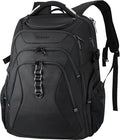 KROSER Travel Laptop Backpack 18.4 Inch XXXL Gaming Backpack with Hard Shell Saferoom RFID Pockets Water-Repellent Business College Daypack Stylish Laptop Bag for Men/Women-Black