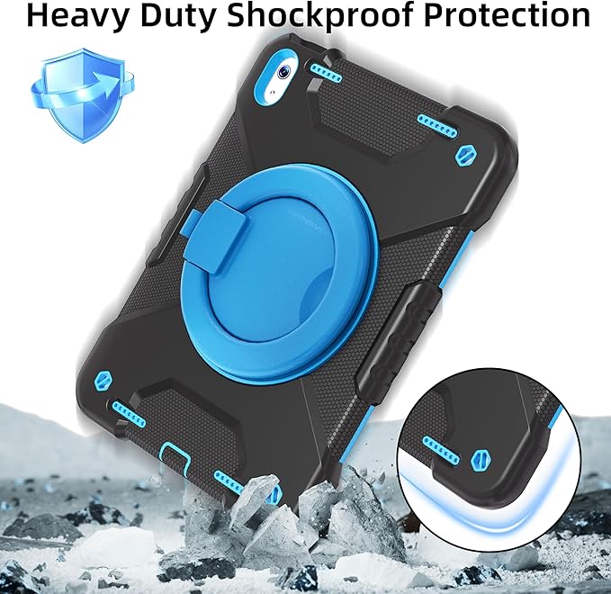 Andnary Case for iPad (A16) 11th Generation 11 inch 2025/10th Generation 10.9 inch 2022 (Black+Blue, Case for iPad (A16) 11th/10th Generation)