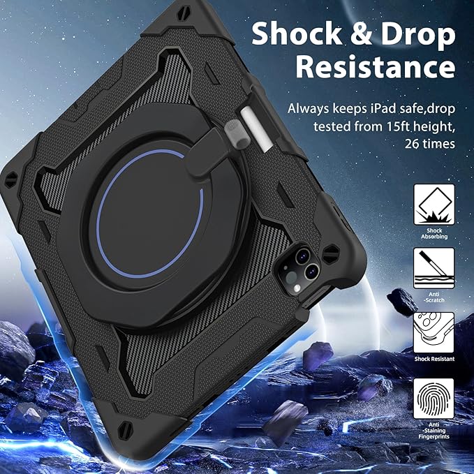 ROISKIN for iPad Air 11 inch M4/M3/M2 Case, iPad Pro 11 inch 4th/3rd/2nd/1st Generation,iPad Air 5th/4th 10.9 inch Case,Heavy Duty Shockproof with 360 Stand Handle Shoulder Strap Pen Holder for Kids