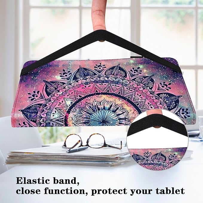 Case for iPad mini 5 (5th Generation,2019), iPad mini 4 3 2 1 Case 7.9 Inch with Auto Wake/Sleep & Elastic Band & Card Slot/Holder, Multi-Angle Viewing Stand Cover - Mandala