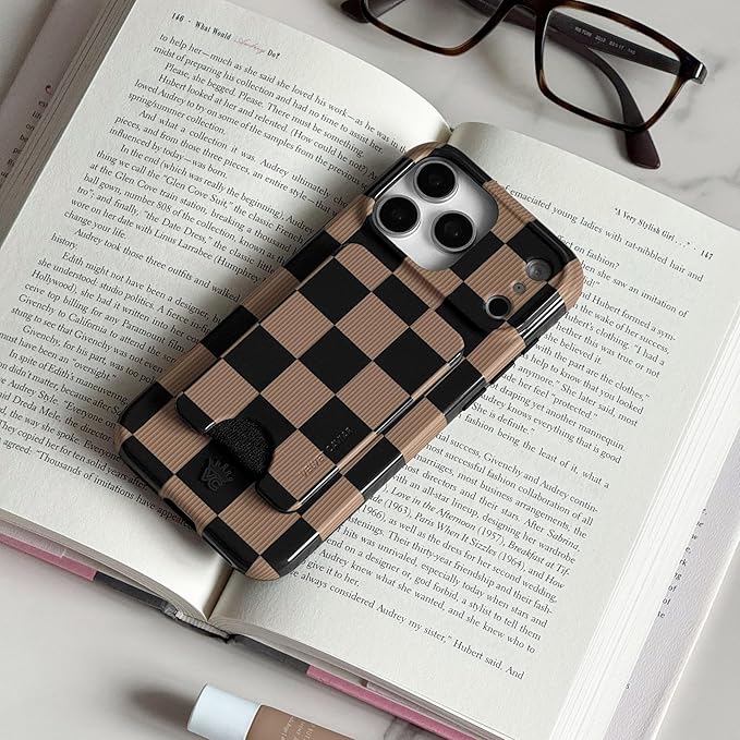 VELVET CAVIAR Case for iPhone 17 Pro | Compatible with MagSafe | 10ft Drop Tested | Protective Designer Cases | Mocha Vibe Checkered 2.0