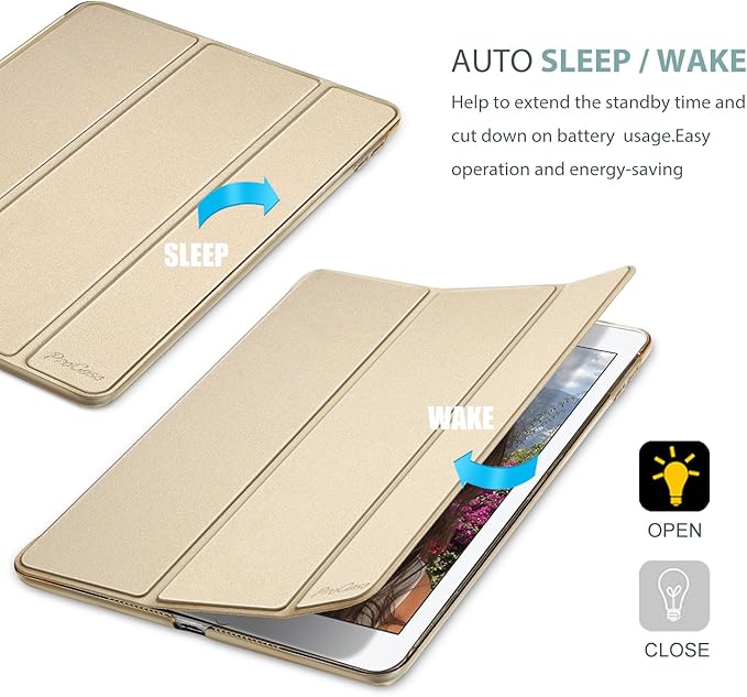 ProCase Smart Case for 10.5” iPad Air 3rd Generation 2019 / iPad Pro 2017, Slim Stand Cover with Translucent Frosted Back for iPad Air 3 -Gold