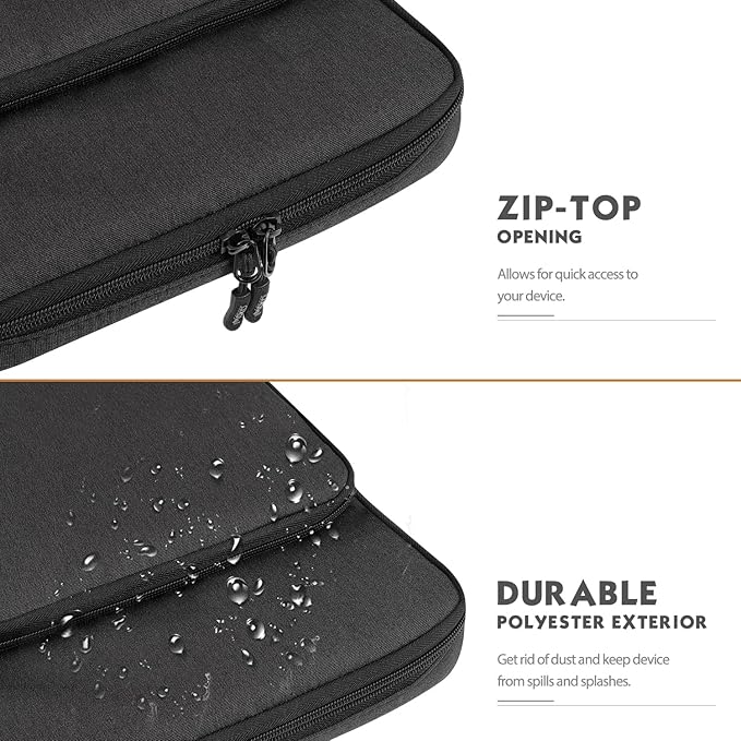 MoKo 10-13 Inch Tablet Sleeve Bag Carrying Case with Pockets Fits New 13-inch iPad Air M4 2026 & Pro M5,Pro 12.9/11,iPad 10th/Air 5/4th 10.9,i-Pad 7/8/9th 10.2, Galaxy Tab S8+/S9+ 12.4, Black & Gray