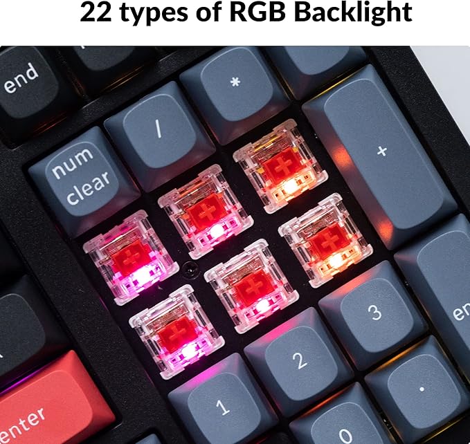 Keychron K4 Pro Custom Wireless Mechanical Keyboard, 100 Keys Hot-swappable QMK/VIA Programmable Macro with K Pro Silent Red Switch RGB Backlit Compatible with Mac Windows Linux - Black