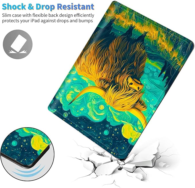 for Amazon Kindle Fire Max 11 (13th Generation, 2023 Release) 11" Tablet Case, Slim Kickstand Stand Leather Smart Cover with Auto Wake/Sleep, Clouds of Yellow Cow