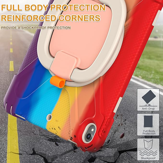 BRAECN Kids Case for iPad Pro 10.5” 2017/ iPad Air 3 Case 2019, Heavy Duty Rugged Hard Case Silicone with Pencil Holder, Carrying Strap&Kickstand for iPad Air 3rd Gen A1701 A1709 A2152-Colorful Red