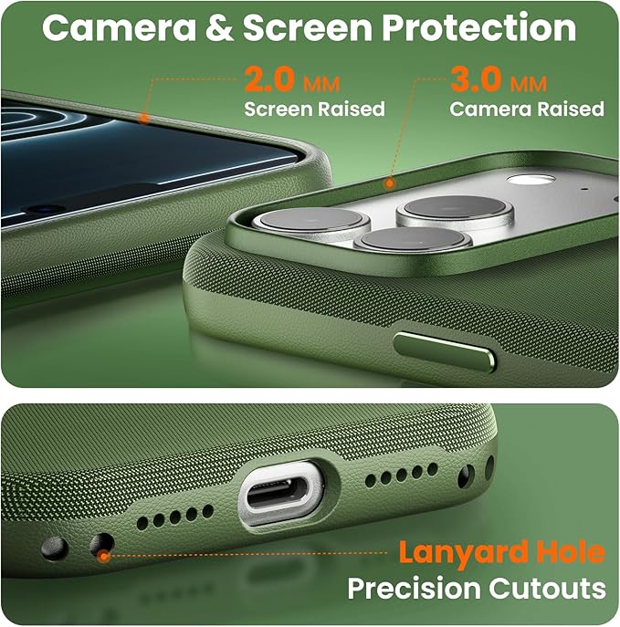 Mkeke for iPhone 17 Pro Case Techwoven Green, [Compatible with MagSafe] [Camera Control Cover] [Premium Tech Woven Fabric] [Drop Protection] Shockproof Skin-Friendly