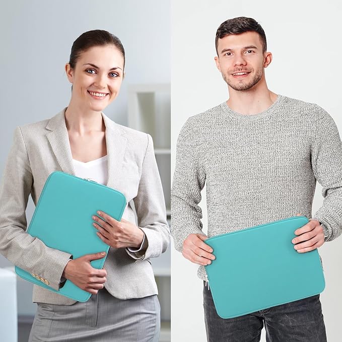 RAINYEAR 15.6 Inch Laptop Sleeve Protective Case Soft Lining Zipper Cover Padded Carrying Bag Compatible with 15.6" Notebook Computer Ultrabook Chromebook (Blue, Upgraded Version)