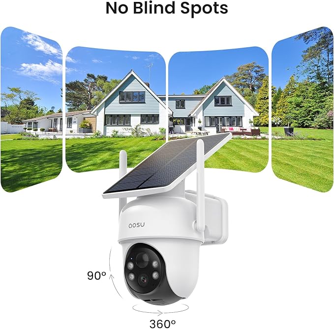 aosu Security Cameras Outdoor Wireless, 2 Cam-Kit, No Subscription Doorbell Camera Wireless - Head-to-Toe View, Intelligent Package Detection