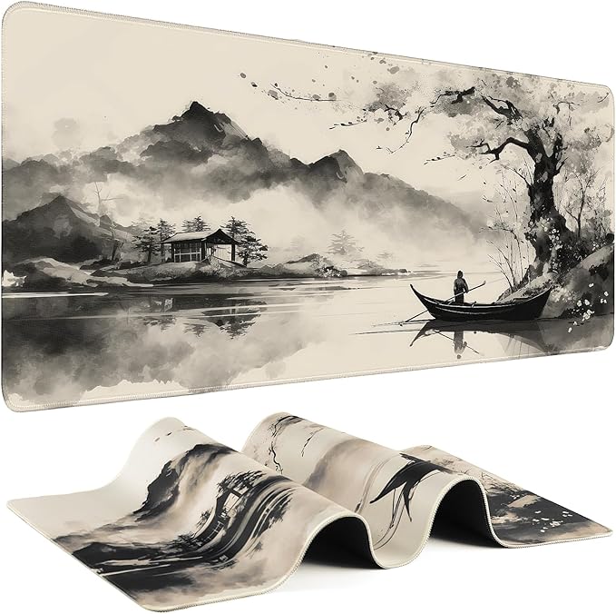 Gaming Mouse Pad - (31.5"×11.8") Japanese Painting Large Mouse Pads for Desk - Desk Mat for Keyboard and Mouse with Non-Slip Base, Desks Pad Matfor Game/Office & Home