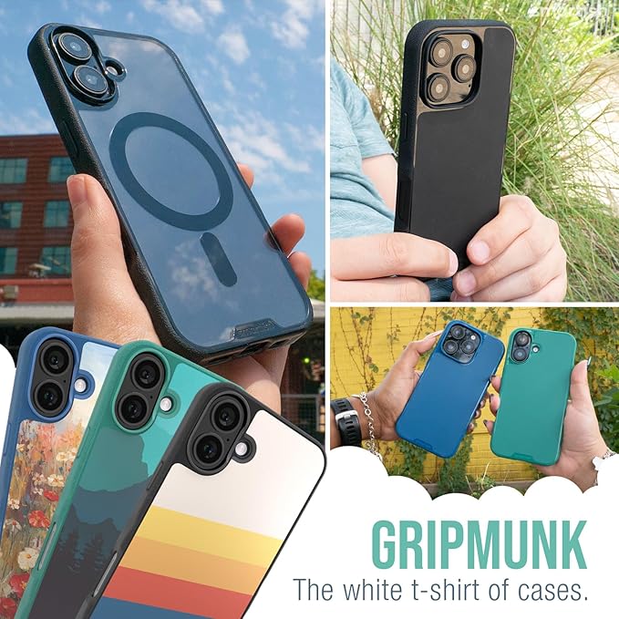 Smartish® iPhone 16 Plus Magnetic Case - Gripmunk Compatible with MagSafe [Lightweight + Protective] Slim & Thin Grip Cover with Microfiber Lining for Apple iPhone 16 Plus - Moving Mountains