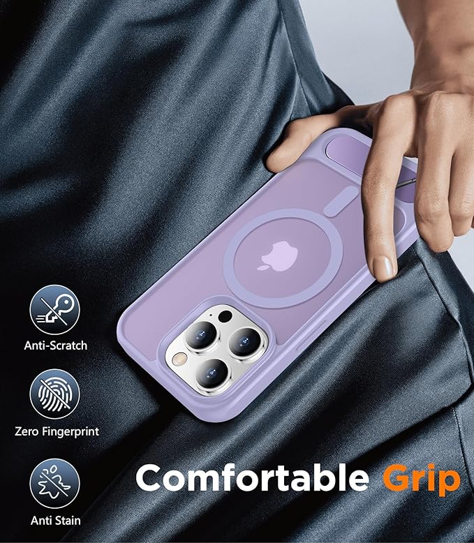 Magnetic Compatible with iPhone 13 Pro Max Case, [Built-in Invisible Kickstand][Compatible with MagSafe] [Military Grade Shockproof] Slim Translucent Matte Phone Case for iPhone 13 Pro Max 6.7"