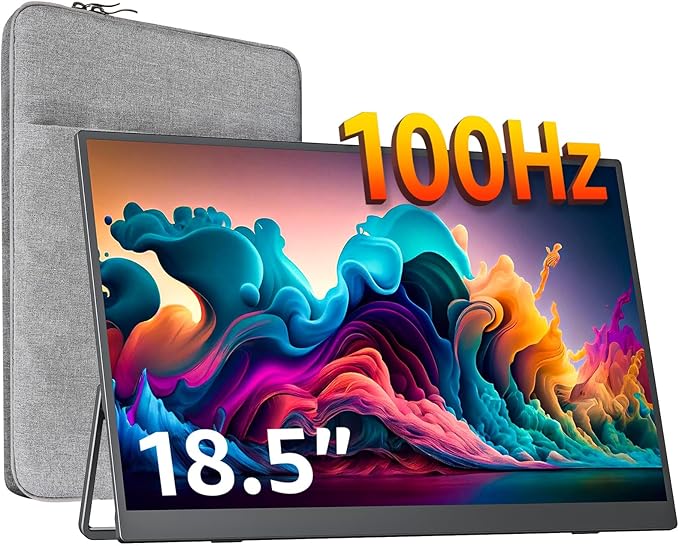 cocopar Portable Monitor IPS Travel Monitor with USB-C HDMI Portable Screen for Laptop MacBook Surface PC PS4/5 External Display with Kickstand, VESA Mountable, 18.5 Inch
