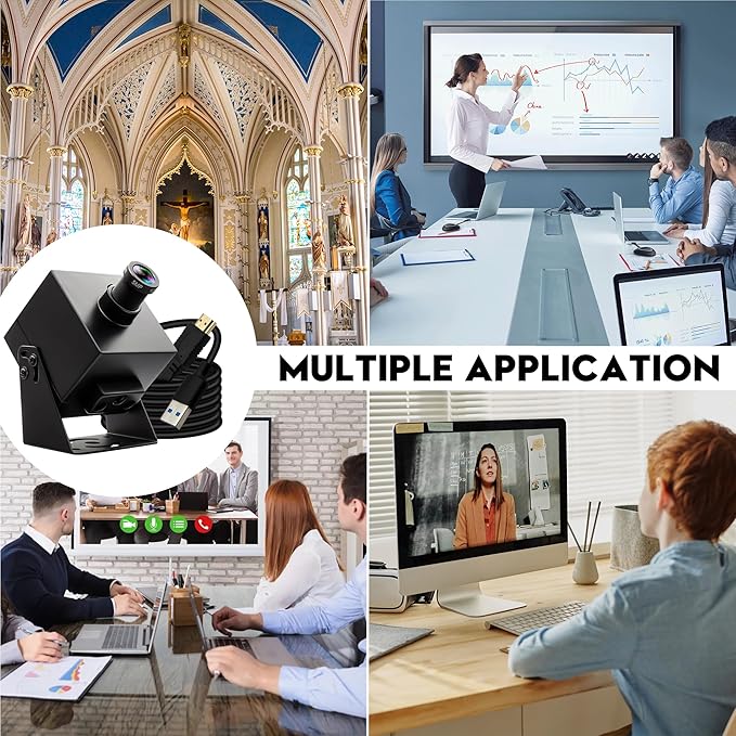 4K HDMI USB3.0 Camera Simultaneous Output 60fps H.264 Webcam with 25° Narrow Angle Lens, 2X Digital Zoom Plug and Play for Video Conference Industrial TV