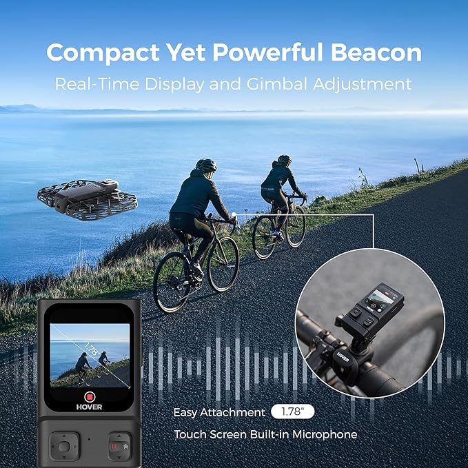 HOVERAir X1 PRO 4K Drone with Camera, Foldable Action Flying Camera with 42 KM/H Follow Speed, 15+ Fully Automatic Flight Modes, Fly Anywhere with OmniTerrain, SmoothCapture 2.0(Cycling Combo)