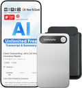 Comulytic Note Pro AI Voice Recorder, Unlimited Transcribe & Summarize, AI Note Taking Recording Device w/Case, App Control, 113 Languages for Calls, Meetings, Lectures, Interviews, Silver