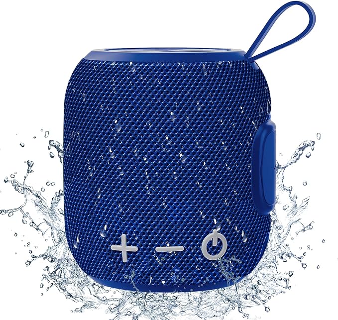 Portable Bluetooeh Speaker Wireless Mini IPX7 Waterproof Speaker 24H Playtime 360° Stereo Surround Sound Bass Small Speakers for Outdoor Travel(Blue)